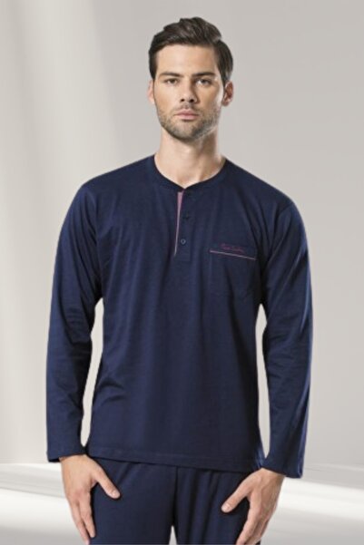 Pierre Cardin Чоловічий піжамний комплект синього та бордового кольорів