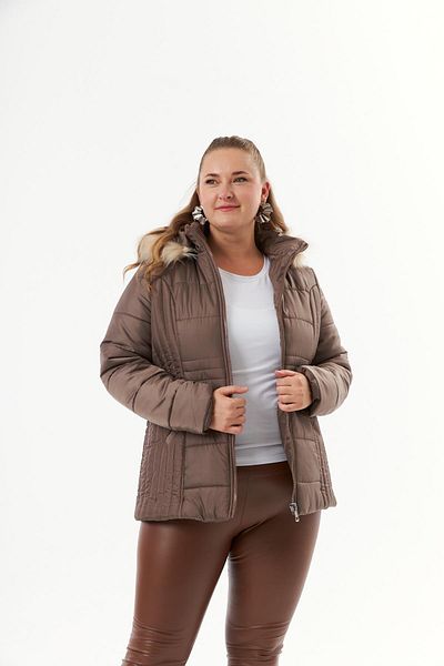 RMG Plus Size Hooded Mink Quilted Women's Coat