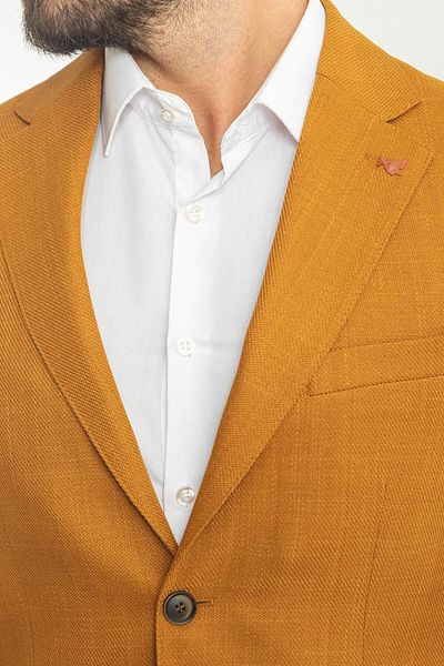 Mcr Straight Slim Fit Mono Collar Men's Jacket Camel - 40281.23Y