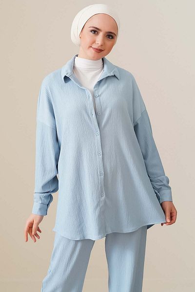 Bigdart T5858 Gestricktes Hijab-Doppelset – Hellblau