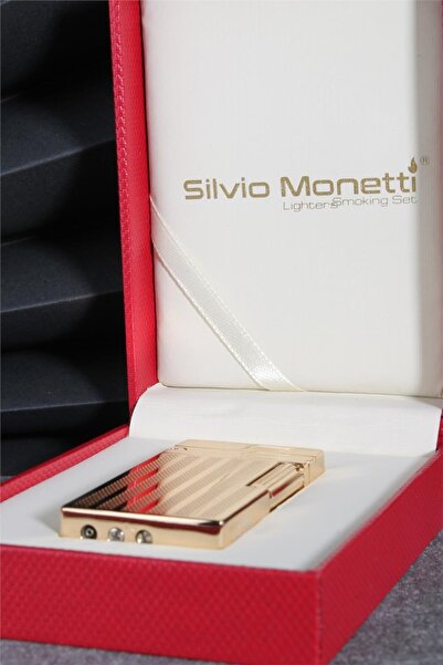 Silvio Monetti Altın Renk Kapaklı Özel Tasarım Gazlı Çakmak 24csm900tr02