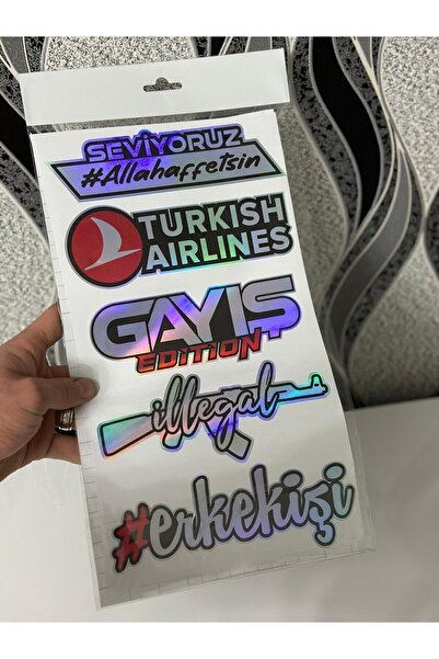 Etiket Dünyası ARABA ARKA CAM YAZILARI 1 adet HOLOGRAMLI