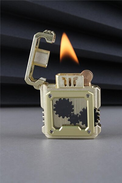 Silvio Monetti Benzinli Kapaklı Güçlü Tasarım Dönen Çark Altın Benzinli Çakma...