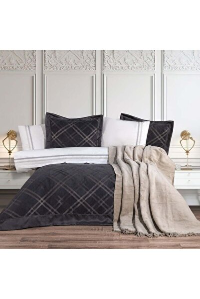 Hobby Trendy Çeyiz Seti - Ekose -  Antrasit