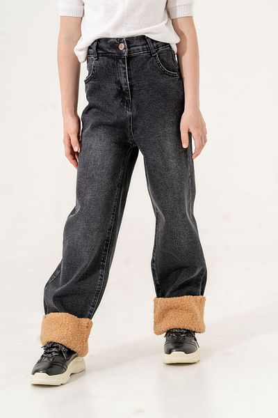 GİYİCEM Girl's Plush Jeans