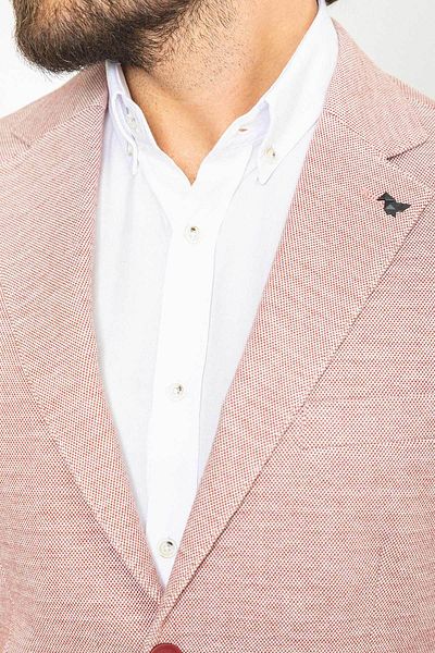 Mcr Patterned Claret Red Slim Fit Mono Collar Men's Jacket