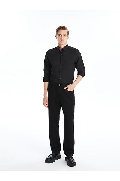 LC Waikiki Regular Fit Long Sleeve Dobby Men's Textured Shirt