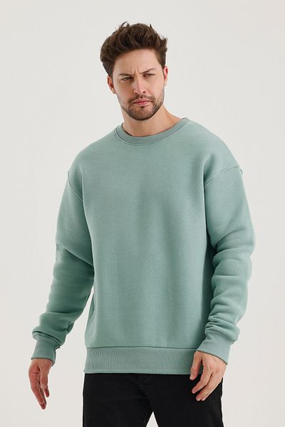 COMBİNE MİCHAİL Ανδρικό φούτερ Çağla Cotton Crew Neck Oversize Raised Basic