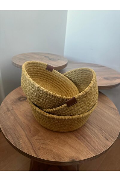 Home Hasır Sepet, Çok Amaçlı 3lü El Yapımı Organizer Sepet