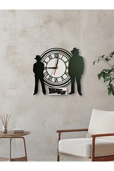 GHY AHŞAP ساعة حائط مزخرفة للعودة إلى المستقبل (العودة إلى المستقبل)