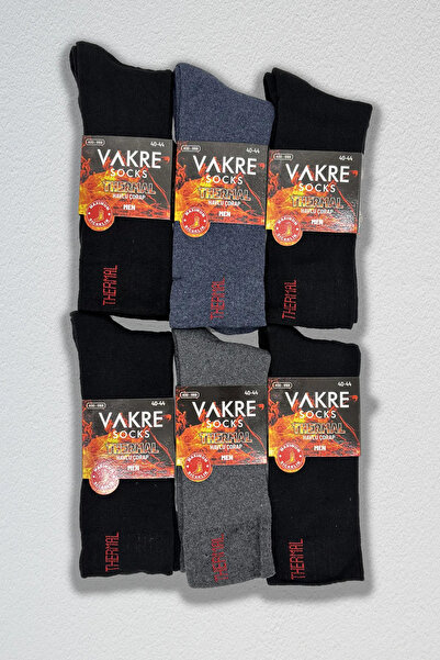MEN 'S VACRE THERMAL TOWEL SOCKET SOCKS 6 PIECES