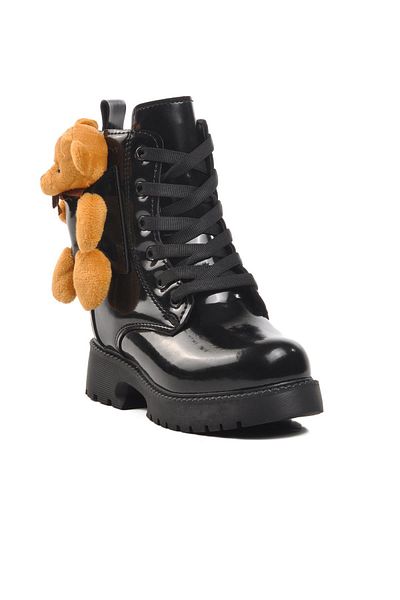 WALKWAY Pegasi-P Black Girl's Boots with Fur Inside