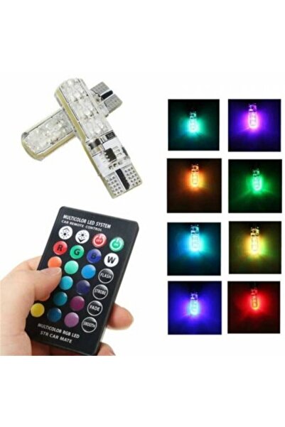 Eng Uzaktan Kumandalı 18 Led T10 Renk Değiştiren Çakarlı Park Ampülü