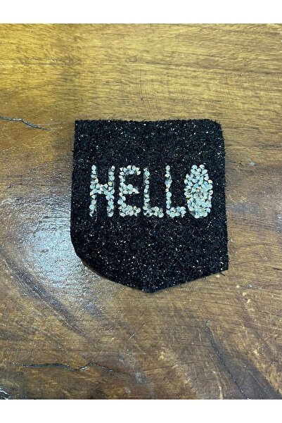 Gönülden Tasarım 10X8 CM Negru Hello Written Ironing Armature Applique Accesoriu de cusut