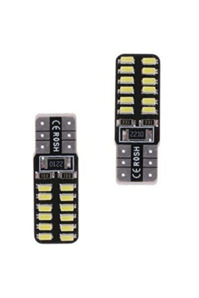 Teknotik لمبة T10 بدون قاع W5w 24 LED بيضاء لوقوف السيارات 2 قطعة ضوء قوي