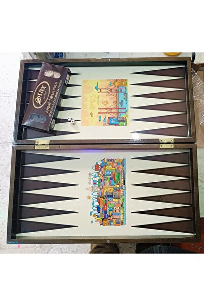 ASLANKAR Star manzaralı polyester tavla cam görünümlü smiling İstanbul tavla ...