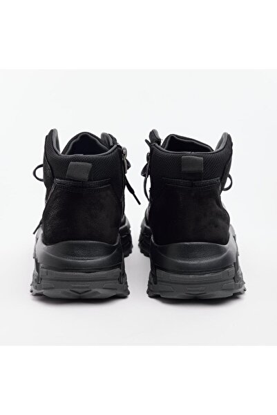 derinet Bağcıklı-Fermuarlı Hakiki Deri Erkek Bot