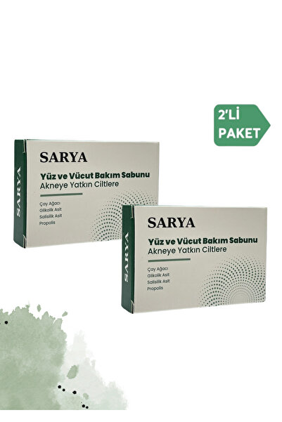 SARYA Sivilce ve akne sabunu Çay ağacı Glikolik asit Salisilik asit Propolis (2'Li Paket)