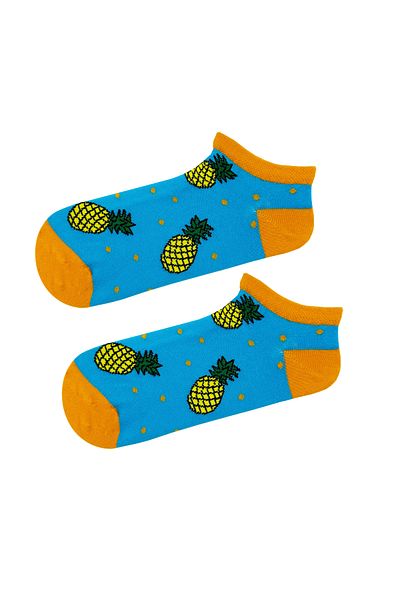 CARNAVAL SOCKS Чорапи до глезена в синьо с шарка на ананас
