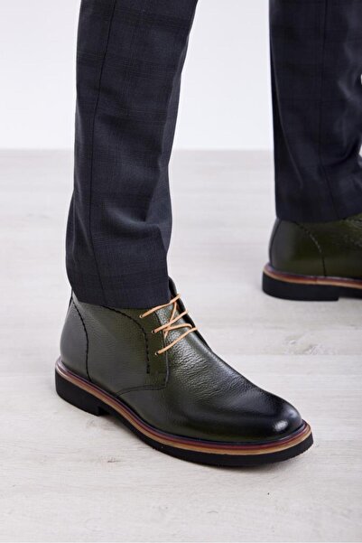 derinet Günlük Bağcıklı Hakiki Deri Erkek Bot