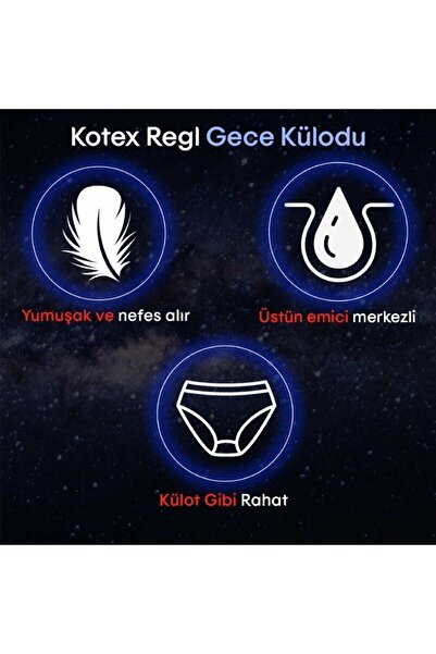 Kotex Regl Gece Külodu 2'li 3 Paket