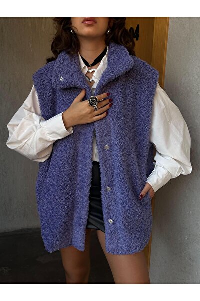 minaaise Жіночий фіолетовий жилет з прихованою застібкою та підкладкою 28267