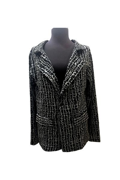 DNC Black Patterned Women's Blazer Jacket