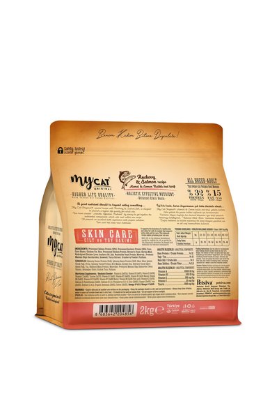 My Cat Mycat Az Tahıllı Hamsi & Somon Balıklı Skin Care Yetişkin Kedi Maması 2kg