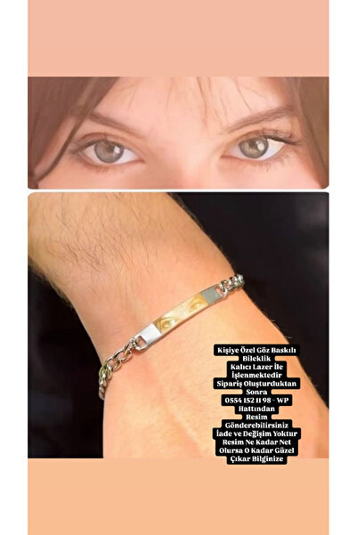 Çelik Çelik Göz Baskılı Bileklik - Gözlerim Hep Üzerinde Diyenler