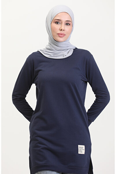 sefamerve Sport-Tunika mit Schlitzen 0529-04 Marineblau