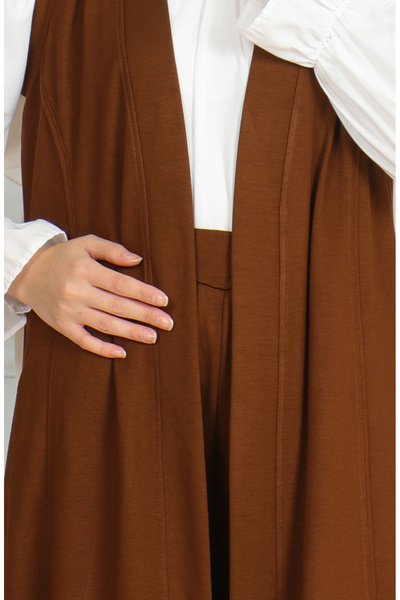 sefamerve Vest Pants Double Suit 20046-07 Tan