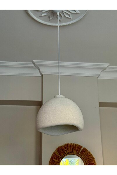 Limon 3D Desing Tekli Sarkıt Avize Bohem Rustik Beton Görünüm E27 Modern Aviz...