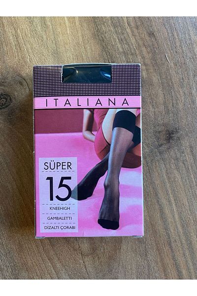 İTALİANA Μαύρες κάλτσες Super 15 Knee