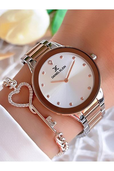 Daniel Klein Steel Band 30 Mt Water Resistant Women's Wrist Watch+Bracelet Bfg.1.10080.4