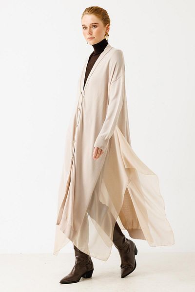 Ghisa Chiffon Detailed Knitwear Cardigan
