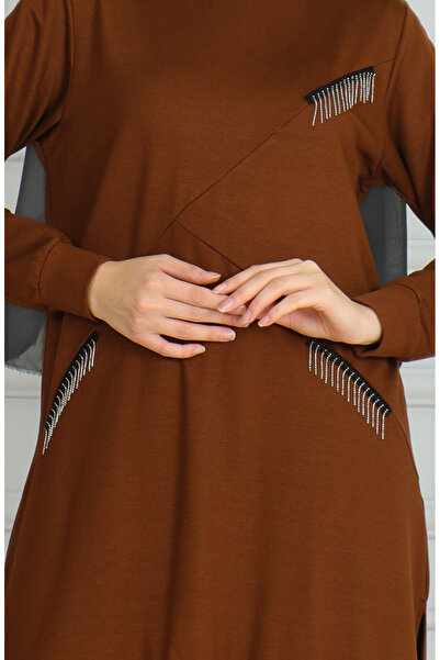 sefamerve Taba Σετ δύο τεμαχίων - Φούντα Λεπτομερή τουνίκ και παντελόνι 20042-07