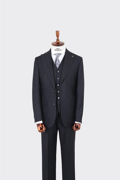 Kadir Büyükkaya Men's Vest Suit - Double Button and Slit Design - Kav1073W