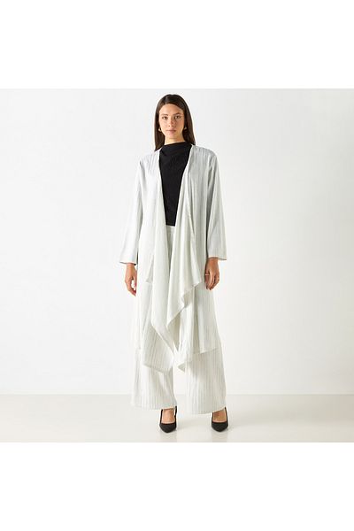 Iconic Textured Longline Shrug with Long Sleeves