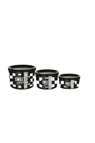 RUBY BOUTİQUE Storage Container 3 Size Inside Easy Storage Does Not Take Up Space - (360-800-1400ml)