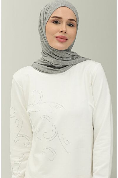 sefamerve Σετ πέτρινο τουνίκ και παντελόνι - Σετ δύο 20030-01 Εκρού