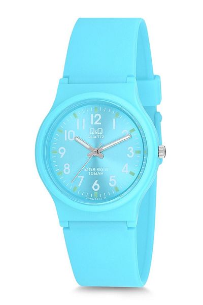 Q&Q Turquoise Waterproof Numeral Highlighter Children's Wristwatch