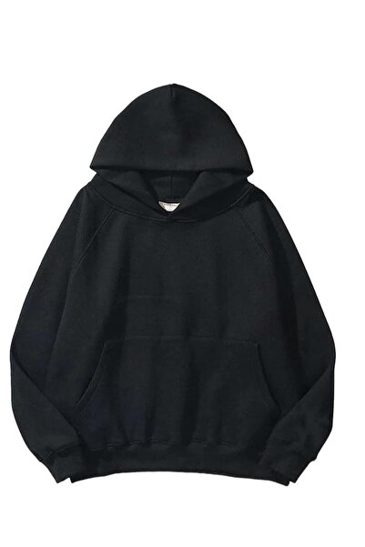 YÜKSEL IŞIK Hanorac de bază unisex negru - Hanorac 100% bumbac