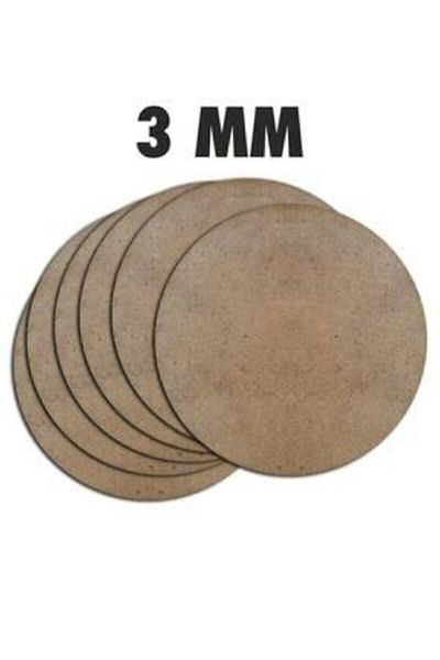 Barbarossa Ξύλινη πλάκα 3 mm Raw MDF - 12 τεμάχια, διάμετρος 30 cm στρογγυλή κάτω από το σέρβις