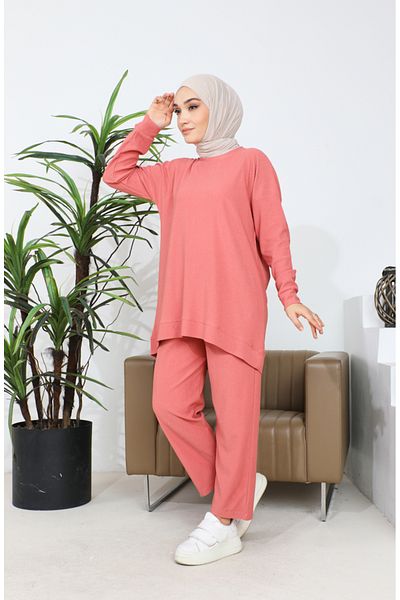 sefamerve Set de tunică și pantaloni cu model de coajă de ceapă - 20036-02