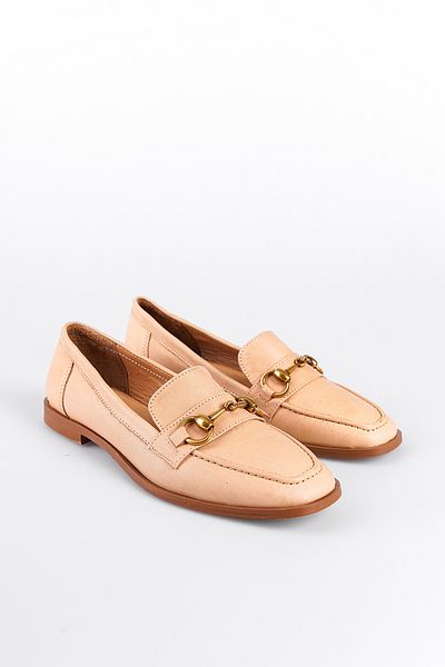 Capone Outfitters Дамски мокасини Carly от естествена кожа с метална катарама