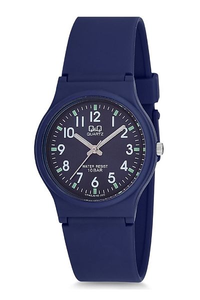 Q&Q Navy Blue Waterproof Numeral Highlighter Children's Wristwatch