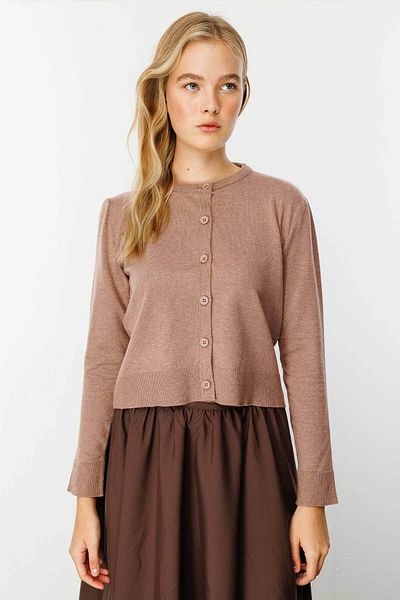Hooopstore Premium Crew Neck Mink Knitwear Ζακέτα