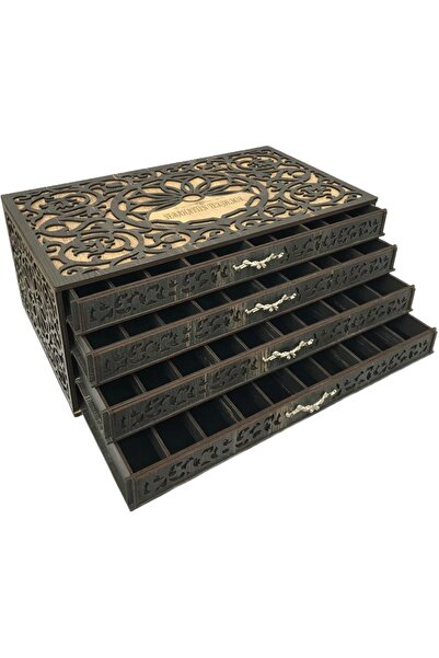 Gorilla Fashion Tesbih Kutusu Kişiye Özel Ahşap Kutu Tespih Koleksiyon Kutusu Hediye Kutusu 40 Tesbihlik