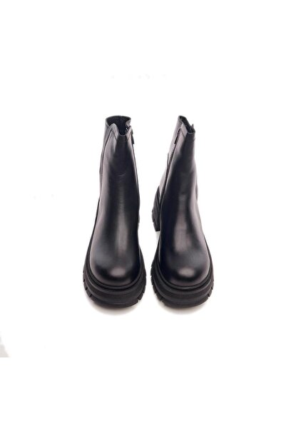 derinet Hakiki Deri Fermuarlı Kadın Bot