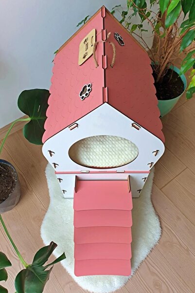 Digitus Dekoratif Kedi Evi Teraslı Dublex Pembe